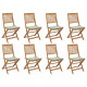 Chaises pliables d'extérieur avec coussins 8 pcs bois d'acacia - Couleur au choix motif feuilles