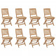Chaises pliables d'extérieur avec coussins 8 pcs bois d'acacia - Couleur au choix Beige