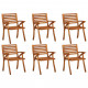 Chaises de jardin bois de teck solide - Nombre de places au choix  6 places