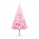 Arbre de noël artificiel avec led et boules rose 210 cm pvc 