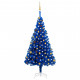  Arbre de Noël artificiel avec LED et boules Bleu 180 cm PVC