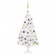  Arbre de Noël artificiel avec LED et boules Blanc 150 cm PVC