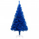  Arbre de Noël artificiel avec LED et boules Bleu 150 cm PVC 