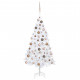 Arbre de noël artificiel avec led et boules blanc 150 cm pvc