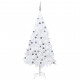  Arbre de Noël artificiel avec LED et boules Blanc 150 cm PVC