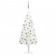  Arbre de Noël artificiel avec LED et boules Blanc 120 cm