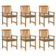 Chaises de jardin avec coussins 6 pcs bois d'acacia massif