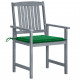 Chaises de jardin avec coussins 8 pcs bois d'acacia solide - Couleur des coussins au choix  Vert