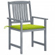 Chaises de jardin avec coussins 8 pcs bois d'acacia solide - Couleur des coussins au choix  Vert Vif