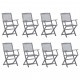 Chaises pliables d'extérieur 8 pcs bois d'acacia solide