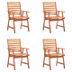 Chaises à dîner d'extérieur 4 pcs avec coussins acacia massif 