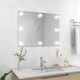 Miroir mural sans cadre avec lampes led rectangulaire verre