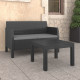 Salon de jardin 2 pcs avec coussins pp rotin anthracite