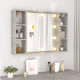 Armoire à miroir avec led gris béton 76x15x55 cm 