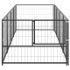 Chenil extérieur cage enclos parc animaux chien noir 4 m² acier  02_0000530 