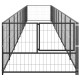 Chenil extérieur cage enclos parc animaux chien noir 9 m² acier  02_0000562 