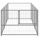 Chenil extérieur cage enclos parc animaux chien argenté 3 m² acier  02_0000264 