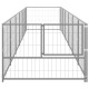 Chenil extérieur cage enclos parc animaux chien argenté 6 m² acier  02_0000289 