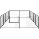 Chenil extérieur cage enclos parc animaux chien noir 10 m² acier  02_0000485 