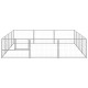 Chenil extérieur cage enclos parc animaux chien argenté 12 m² acier  02_0000236 