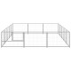 Chenil extérieur cage enclos parc animaux chien argenté 15 m² acier  02_0000240 