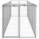 Chenil extérieur cage enclos parc animaux chien argenté 6,05 m² acier  02_0000291 