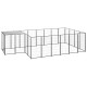 Chenil extérieur cage enclos parc animaux chien 8,47 m² 110 cm acier noir  02_0000558
