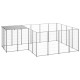 Chenil extérieur cage enclos parc animaux chien argenté 6,05 m² acier  02_0000292