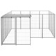 Chenil extérieur cage enclos parc animaux chien argenté 6,05 m² acier  02_0000292 