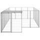 Chenil extérieur cage enclos parc animaux chien argenté 8,47 m² acier  02_0000303 