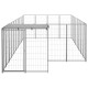 Chenil extérieur cage enclos parc animaux chien argenté 10,89 m² acier  02_0000230 