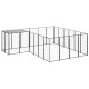 Chenil extérieur cage enclos parc animaux chien 8,47 m² 110 cm acier noir  02_0000559