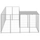 Chenil extérieur cage enclos parc animaux chien argenté 4,84 m² acier  02_0000278 