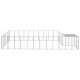Chenil extérieur cage enclos parc animaux chien argenté 19,36 m² acier  02_0000247 
