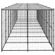 Chenil extérieur cage enclos parc animaux chien extérieur acier avec toit 21,78 m²  
