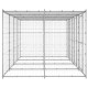 Chenil extérieur cage enclos parc animaux chien extérieur acier galvanisé avec toit 9,68 m²  