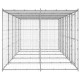 Chenil extérieur cage enclos parc animaux chien extérieur acier galvanisé avec toit 12,1 m²  