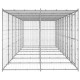 Chenil extérieur cage enclos parc animaux chien extérieur acier galvanisé avec toit 16,94 m²  