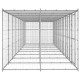 Chenil extérieur cage enclos parc animaux chien extérieur acier galvanisé avec toit 21,78 m²  
