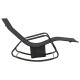 Chaise longue acier et textilène noir 
