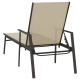 Transat chaise longue bain de soleil lit de jardin terrasse meuble d'extérieur acier et tissu textilène crème helloshop26 02_0012248 