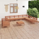 Salon de jardin 11 pcs bois de pin massif marron miel