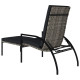 Transat chaise longue bain de soleil lit de jardin terrasse meuble d'extérieur avec repose-pied résine tressée gris helloshop26 02_0012590 