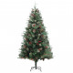 Sapin de noël avec pommes de pin vert 195 cm pvc et pe 