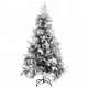 Sapin de noël à flocons de neige et pommes de pin 195 cm pvc/pe 