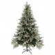 Sapin de noël avec pommes de pin vert et blanc 150 cm pvc et pe 