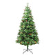 Sapin de noël avec led et pommes de pin vert 195 cm pvc et pe 