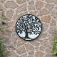 Miroir de jardin noir 60x2,5 cm fer rond utilisation extérieure