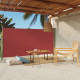 Auvent latéral rétractable de patio 160x300 cm rouge