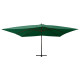 Parasol en porte-à-faux avec mât en bois 400 x 300 cm - Couleur au choix Vert